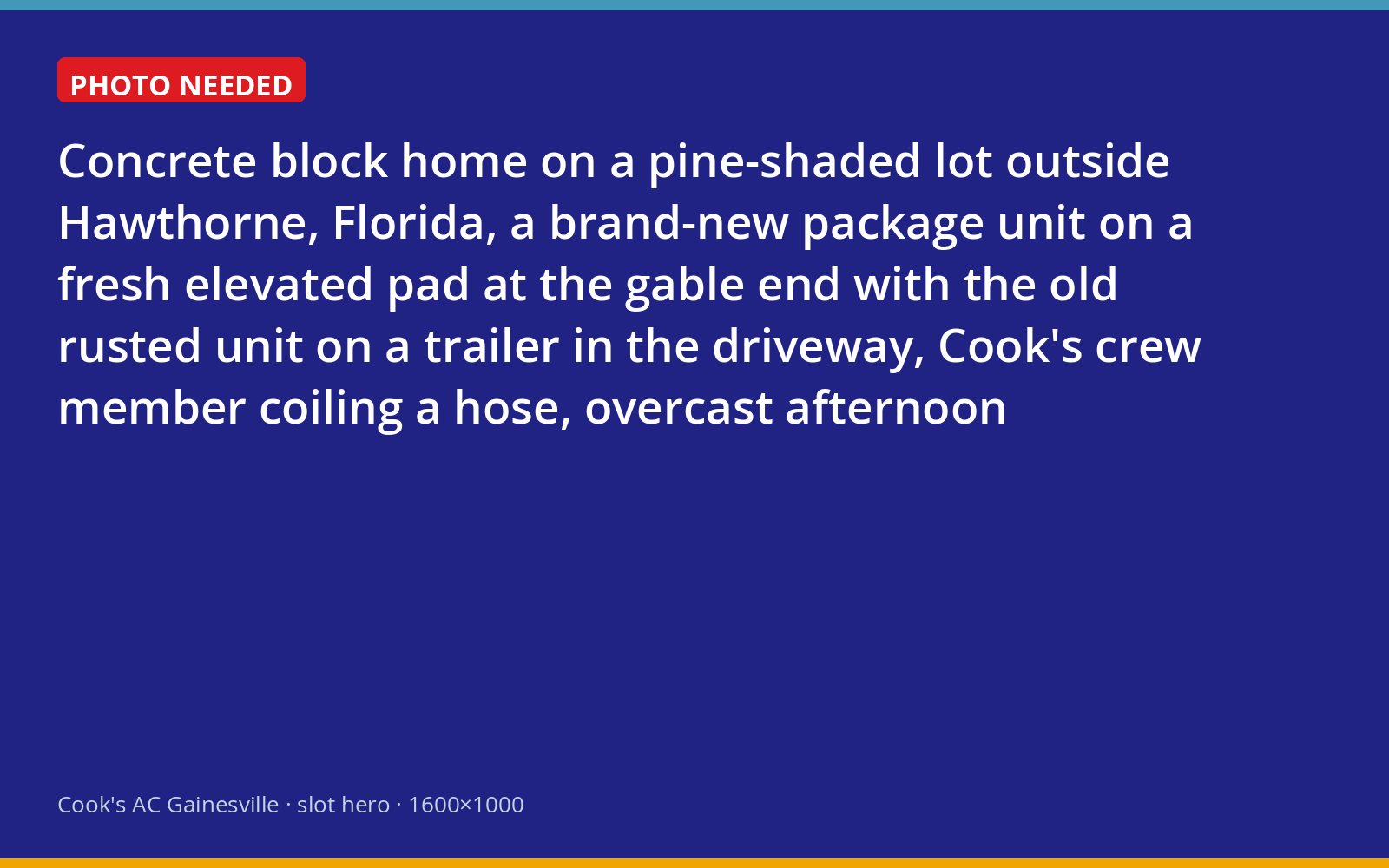 New package unit installed beside a block house near Hawthorne, with the old unit loaded for haul-away