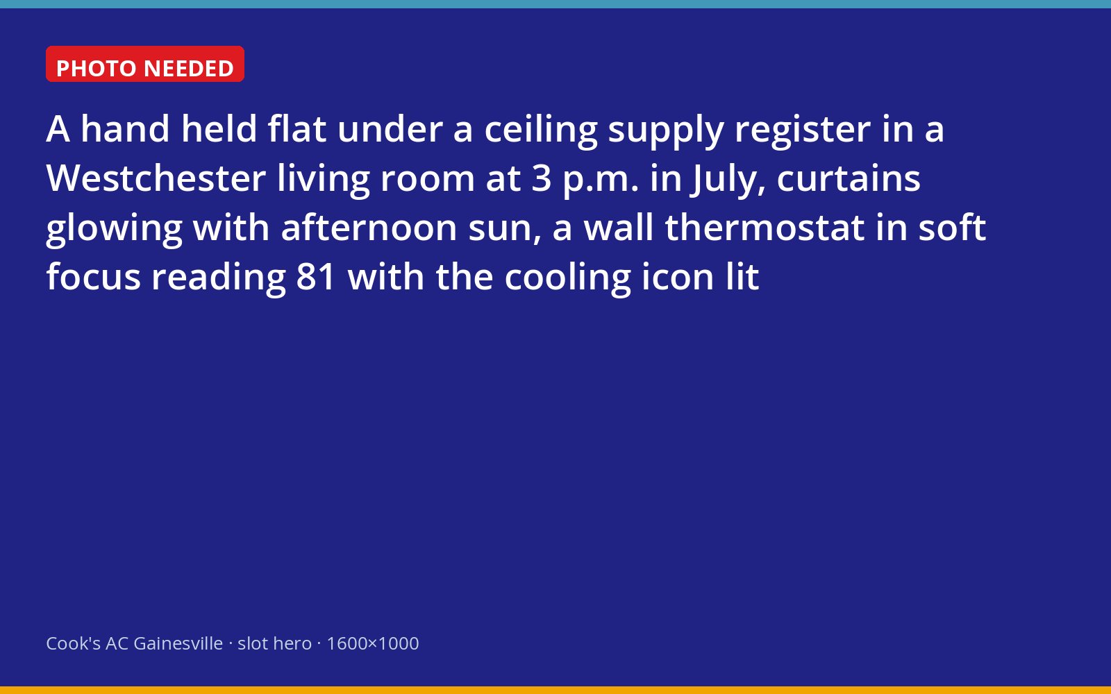 Hand testing warm air from a ceiling vent while the thermostat shows 81 degrees