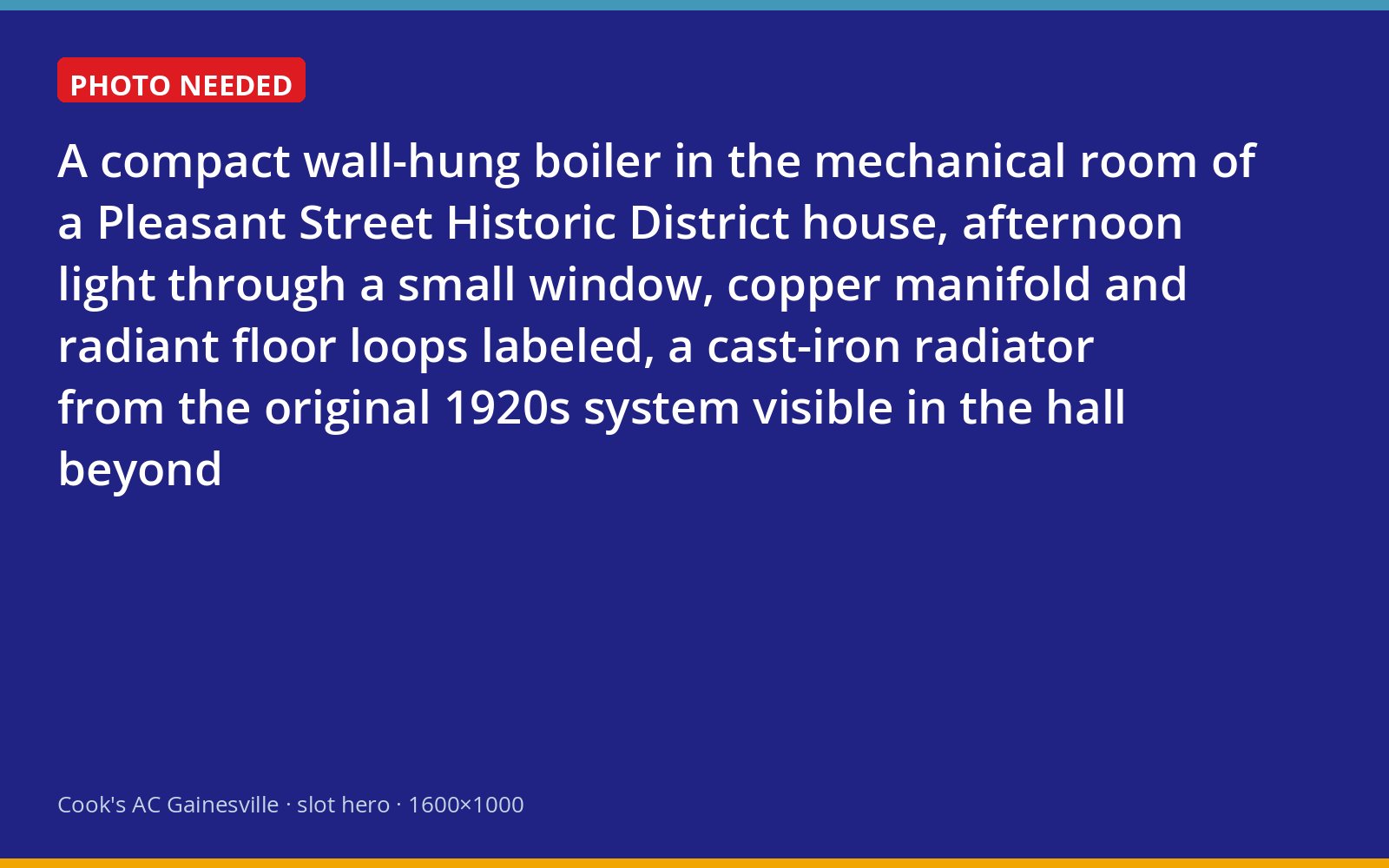 Modern wall-hung boiler feeding radiant floor loops in a historic Gainesville home