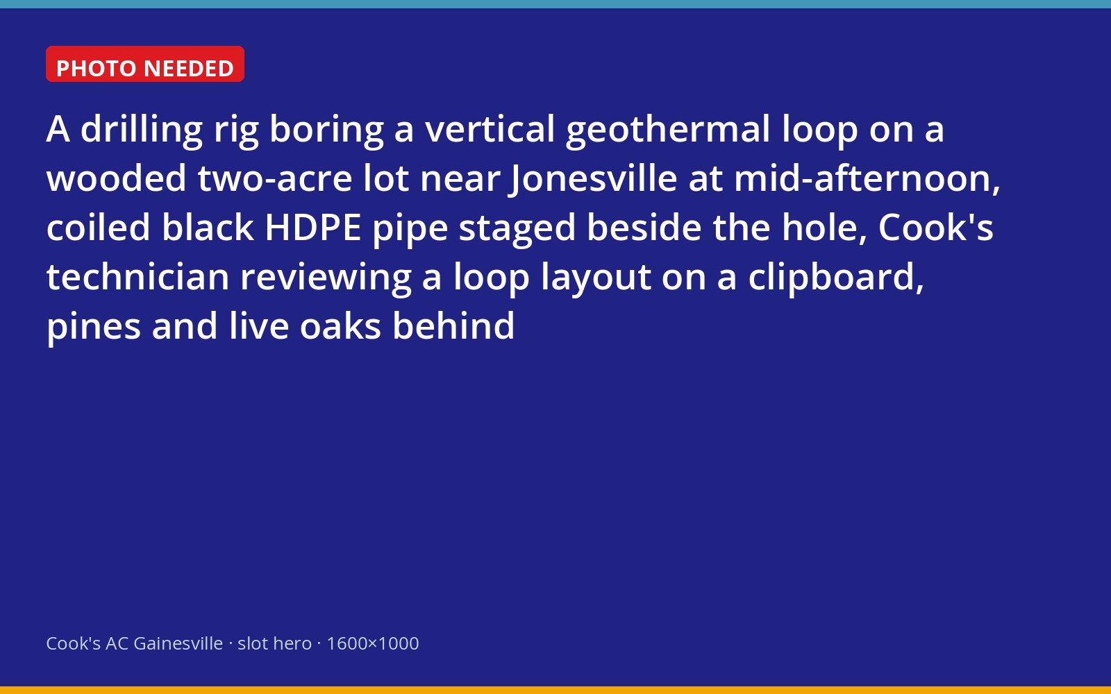 Vertical geothermal loop being drilled on a wooded lot outside Gainesville