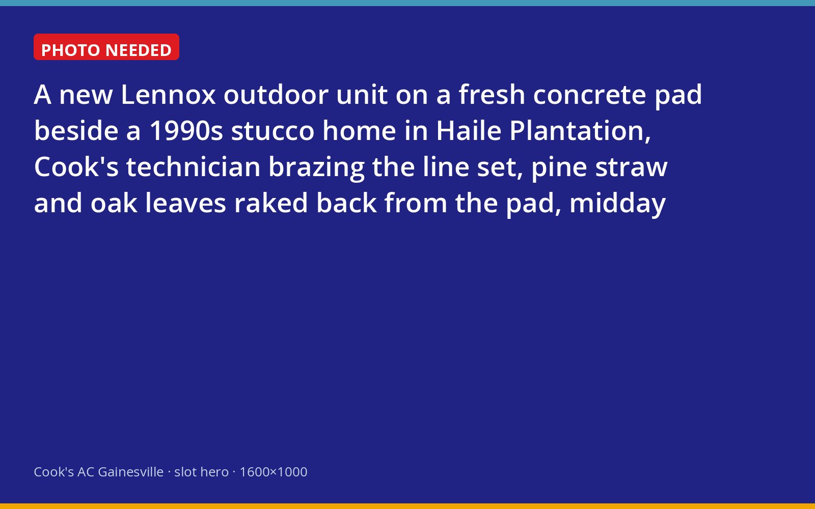 Cook's technician installing a new Lennox outdoor unit at a Haile Plantation home in Gainesville