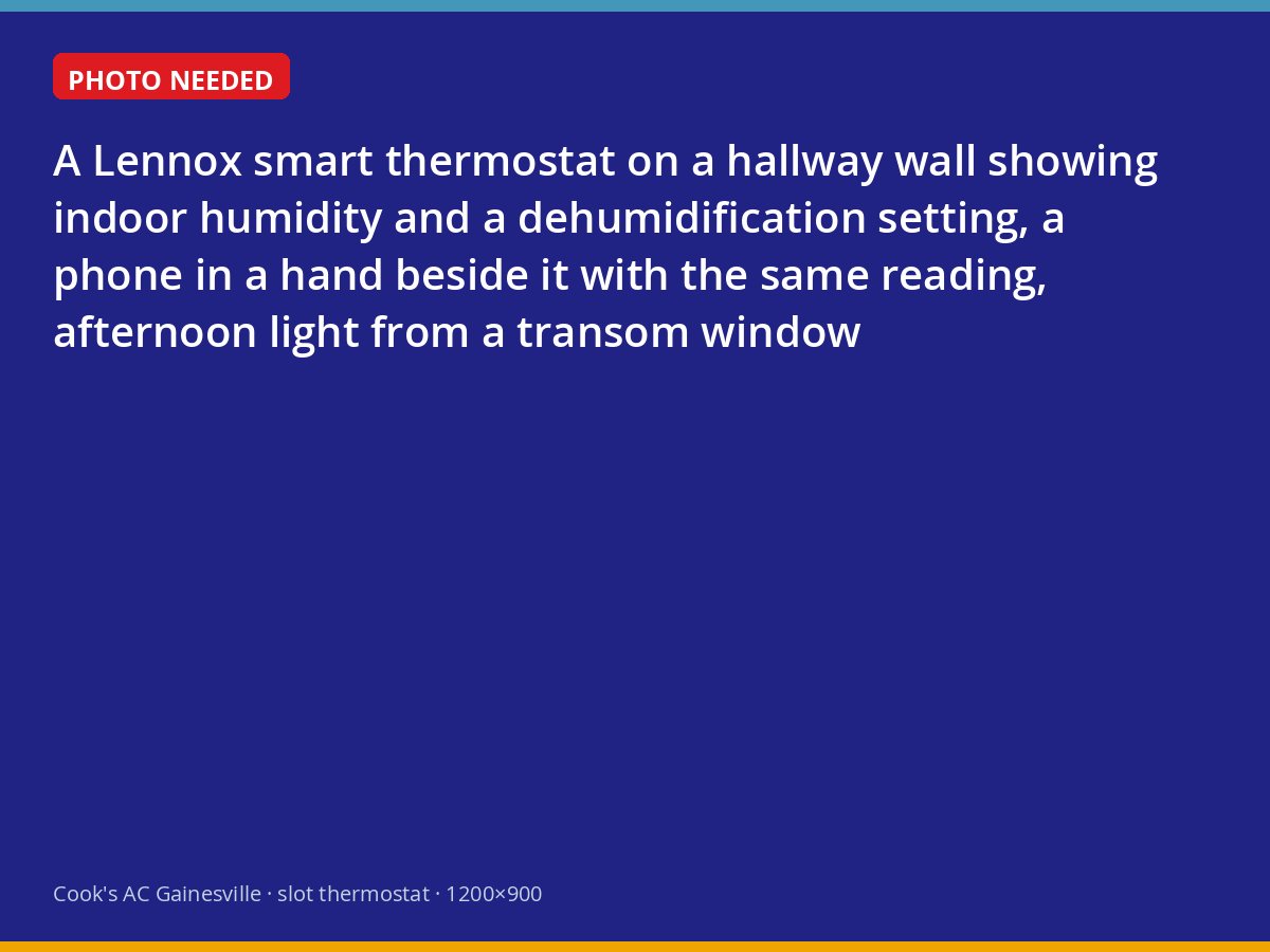 Lennox smart thermostat displaying humidity control settings