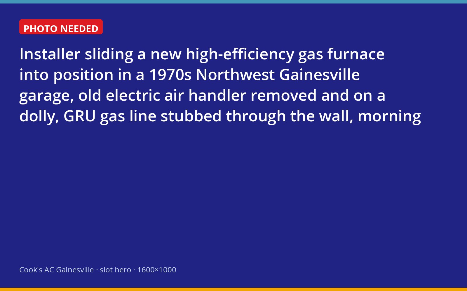 New gas furnace being installed in a Northwest Gainesville garage where an electric air handler stood