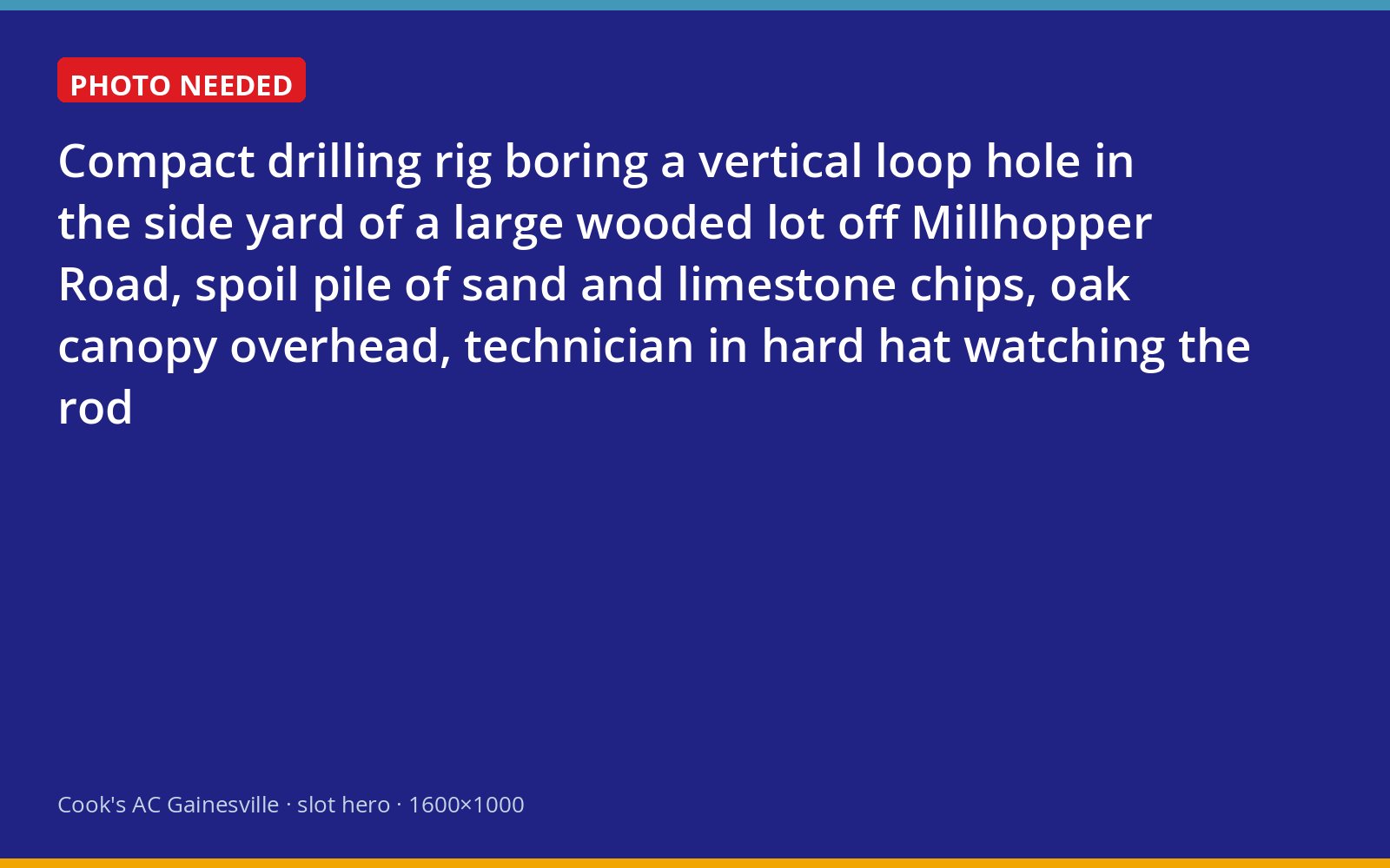Drilling rig installing a vertical geothermal loop on a wooded Gainesville lot