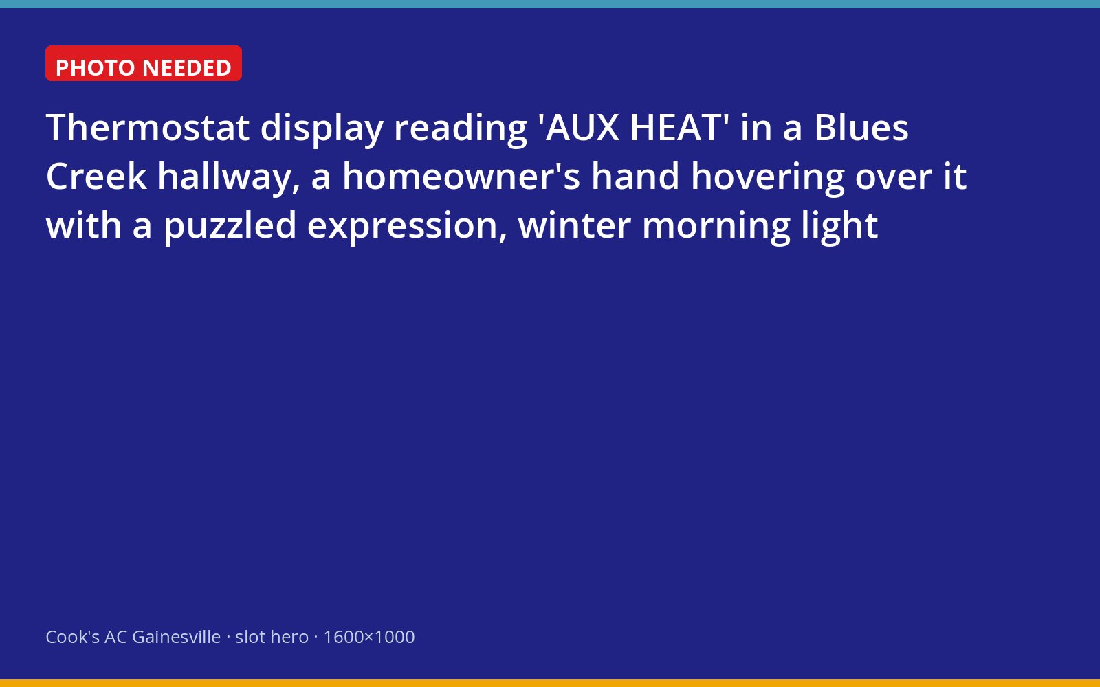 Thermostat showing auxiliary heat active in a Gainesville home on a winter morning