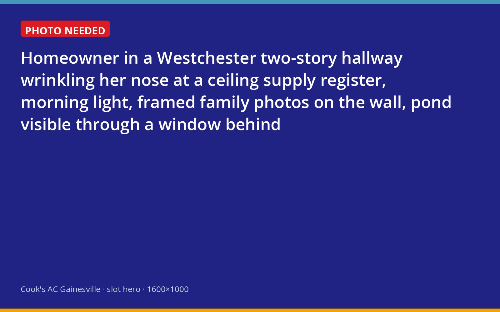 Westchester homeowner noticing an odor from a ceiling vent on a fall morning